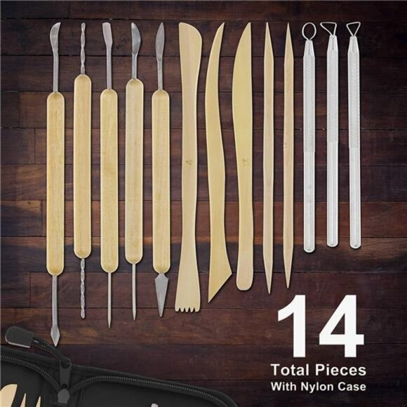 US Art Supply 14-Piece Pottery, Clay Sculpture & Ceramics Tool Set - Picture 2 of 7